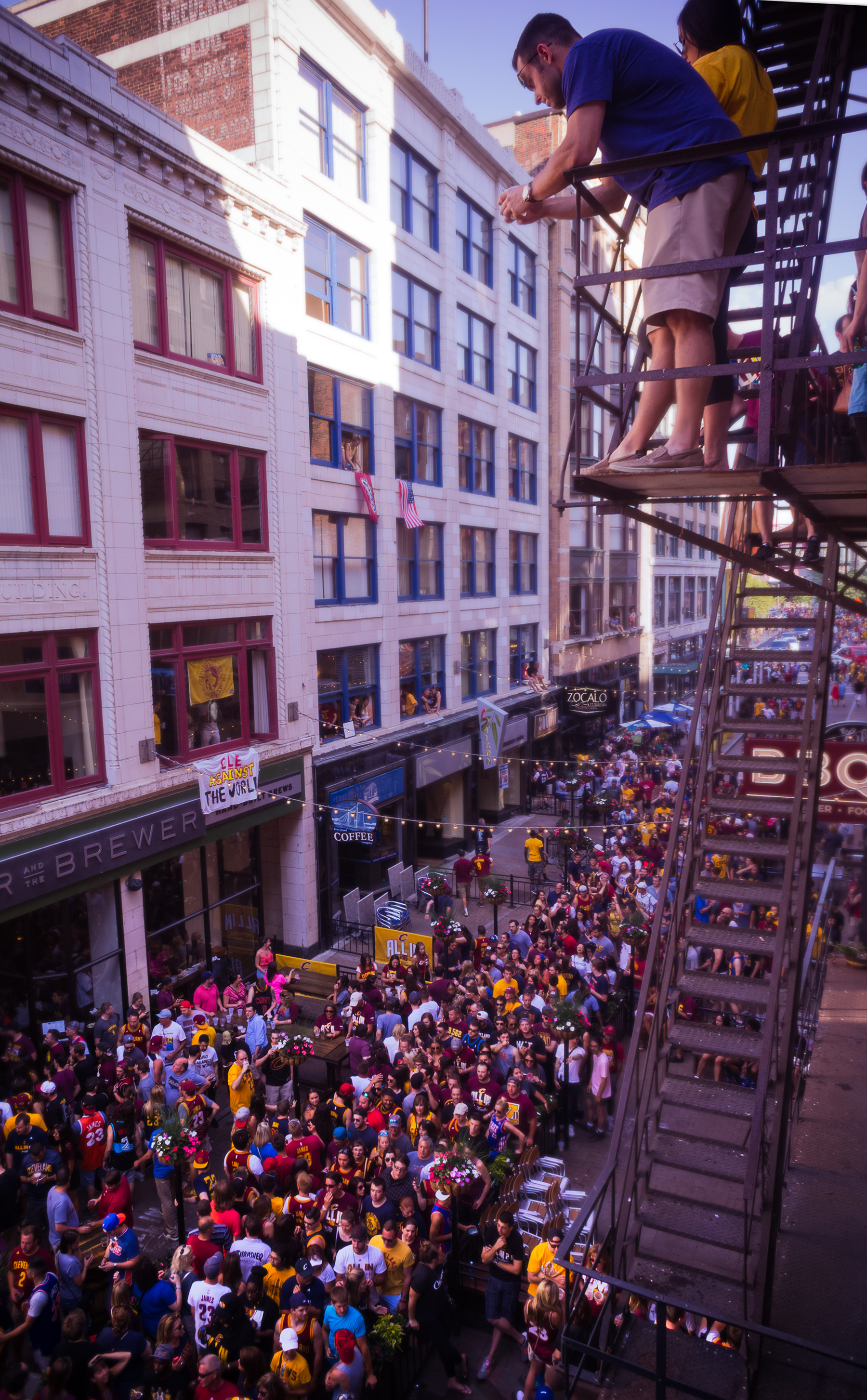 East Fourth Street packed with Cavaliers fans before Game 7, Cleveland June 2016